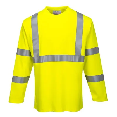 FR96 - Tricou cu mânecă lungă FR HiVis / Portwest / Îmbrăcăminte antistatică și ignifugă