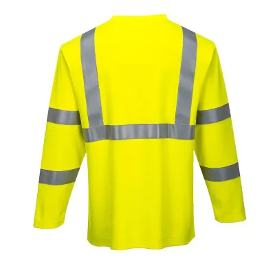 FR96 - Tricou cu mânecă lungă FR HiVis / Portwest / Îmbrăcăminte antistatică și ignifugă
