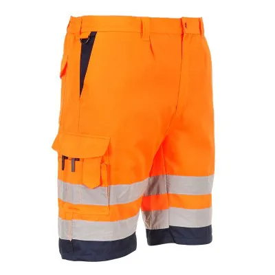 E043 - Pantaloni scurți HiVis polibumbac / Portwest / Pantaloni, salopete, colanți