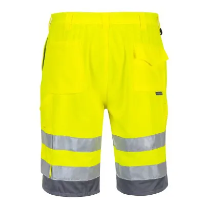 E043 - Pantaloni scurți HiVis polibumbac / Portwest / Pantaloni, salopete, colanți