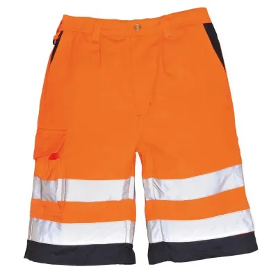 E043 - Pantaloni scurți HiVis polibumbac / Portwest / Pantaloni, salopete, colanți
