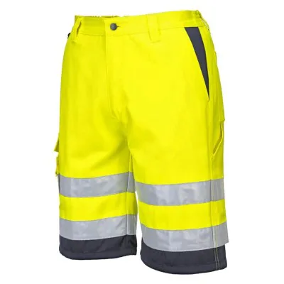 E043 - Pantaloni scurți HiVis polibumbac / Portwest / Pantaloni, salopete, colanți