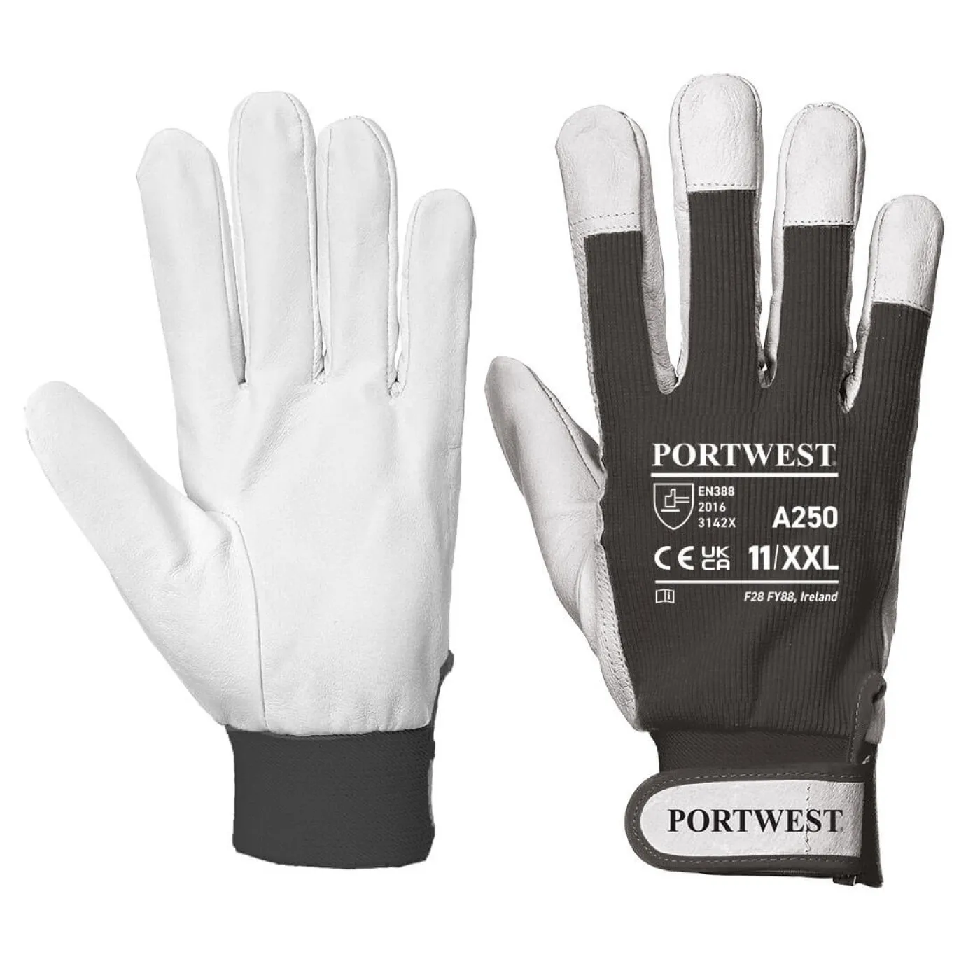 A250 - Mănuși Tergsus / Portwest / Mănuși de protecție din piele cu textil