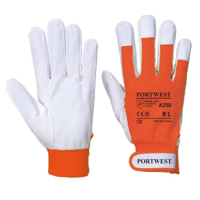 A250 - Mănuși Tergsus / Portwest / Mănuși de protecție din piele cu textil