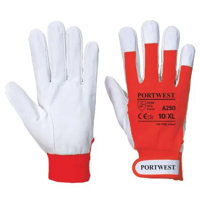 A250 - Mănuși Tergsus / Portwest / Mănuși de protecție din piele cu textil