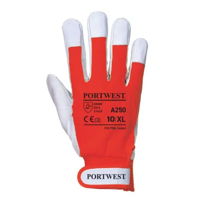 A250 - Mănuși Tergsus / Portwest / Mănuși de protecție din piele cu textil