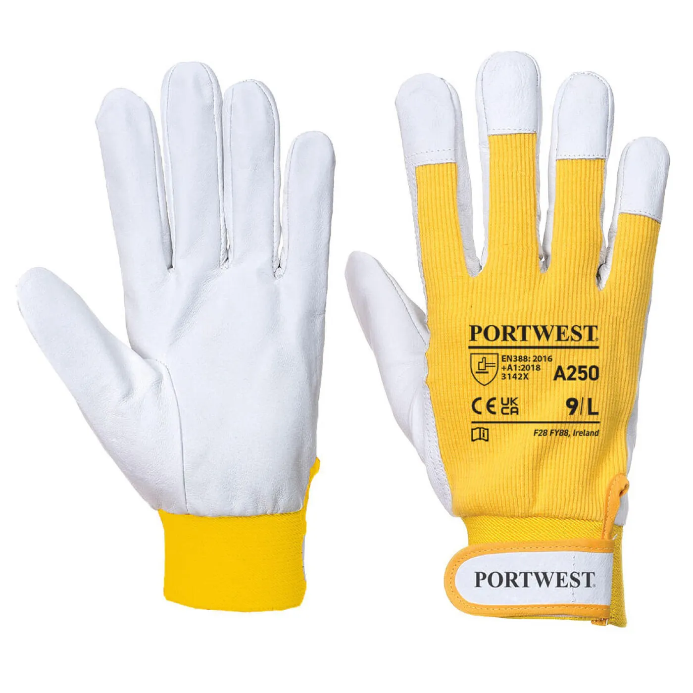 A250 - Mănuși Tergsus / Portwest / Mănuși de protecție din piele cu textil