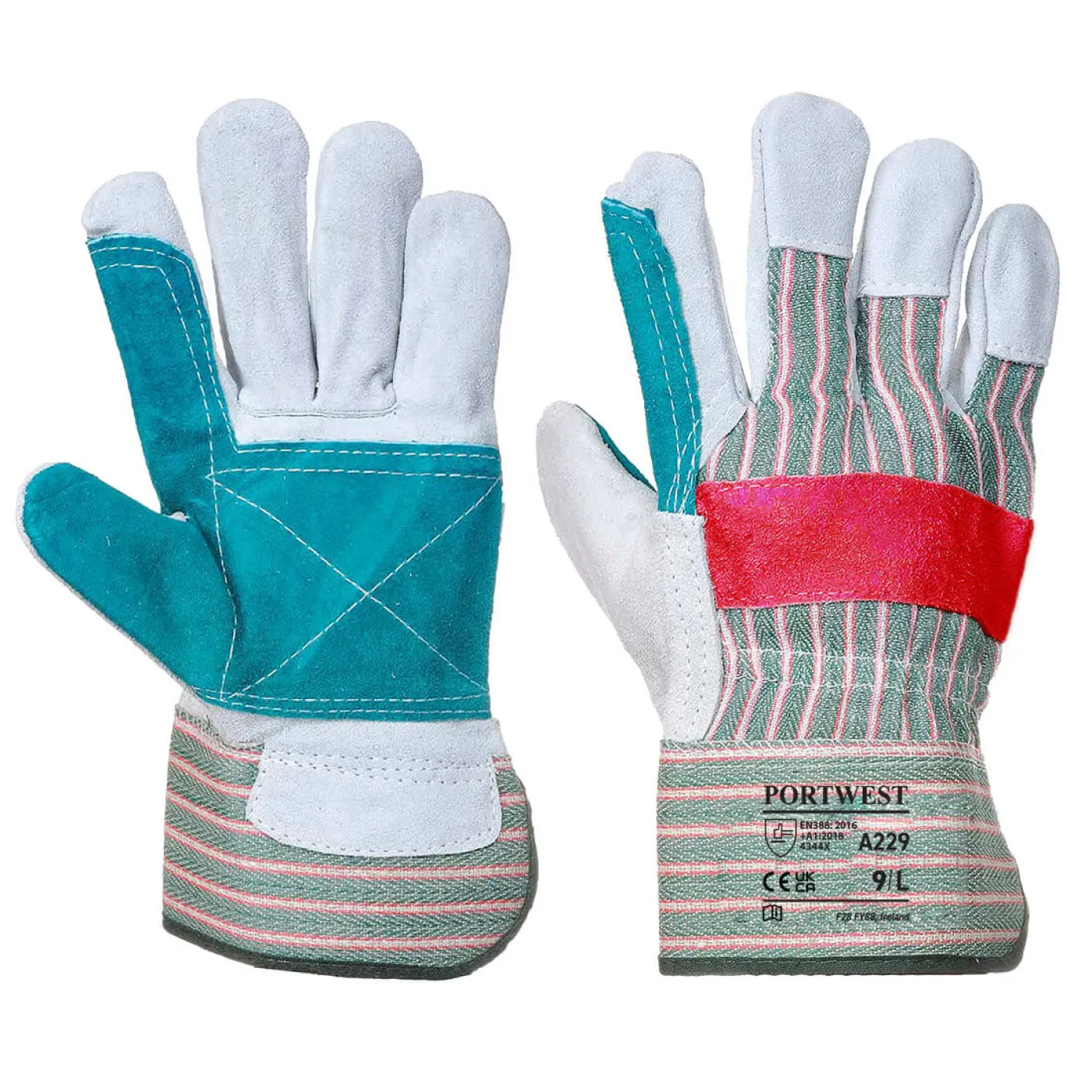 A229 - Mănuși Clasic Double Palm Rigger / Portwest / Mănuși de protecție din piele cu textil