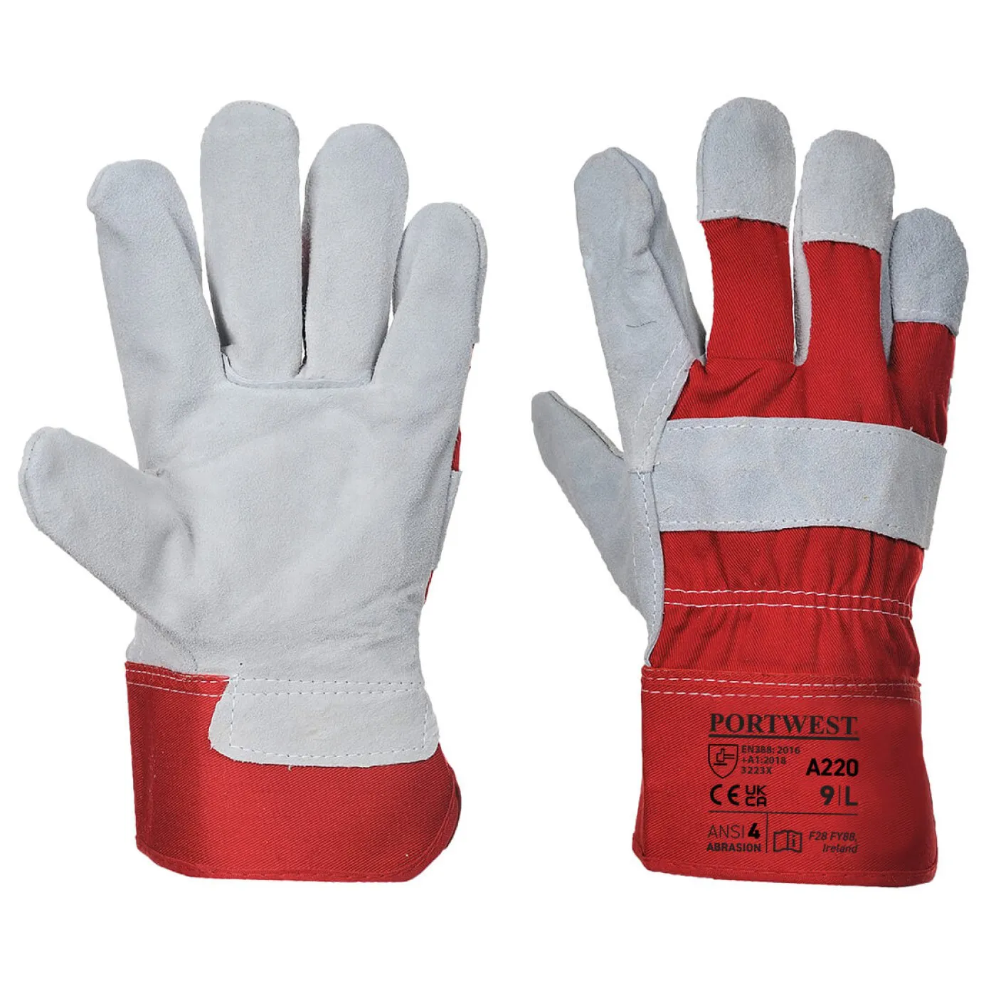 A220 - Mănuși Premium Chrome Rigger / Portwest / Mănuși de protecție din piele cu textil