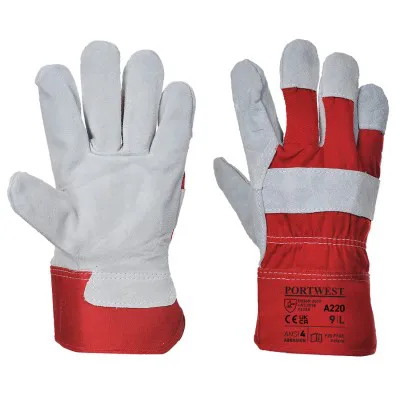 A220 - Mănuși Premium Chrome Rigger / Portwest / Mănuși de protecție din piele cu textil