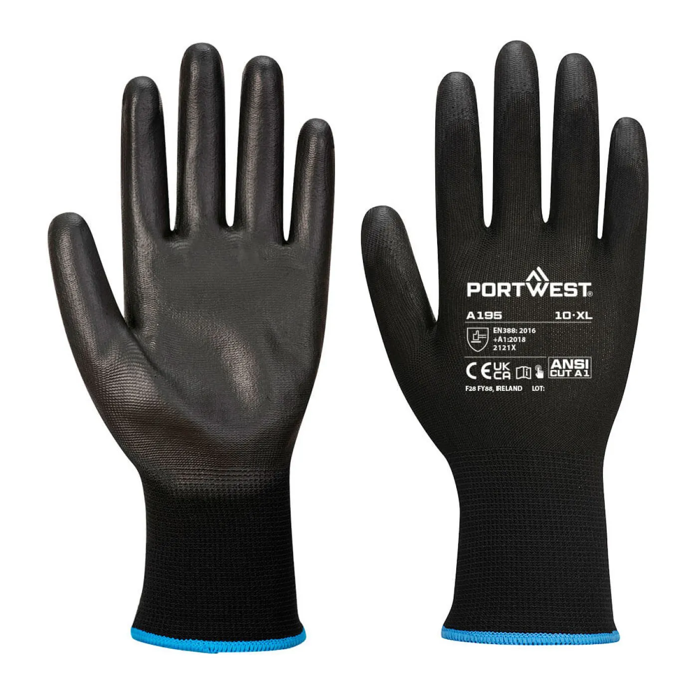 A195 - Mănuși PU- Touchscreen / Portwest / Mănuși de protecție din material textil impregnate