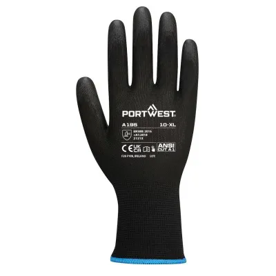 A195 - Mănuși PU- Touchscreen / Portwest / Mănuși de protecție din material textil impregnate