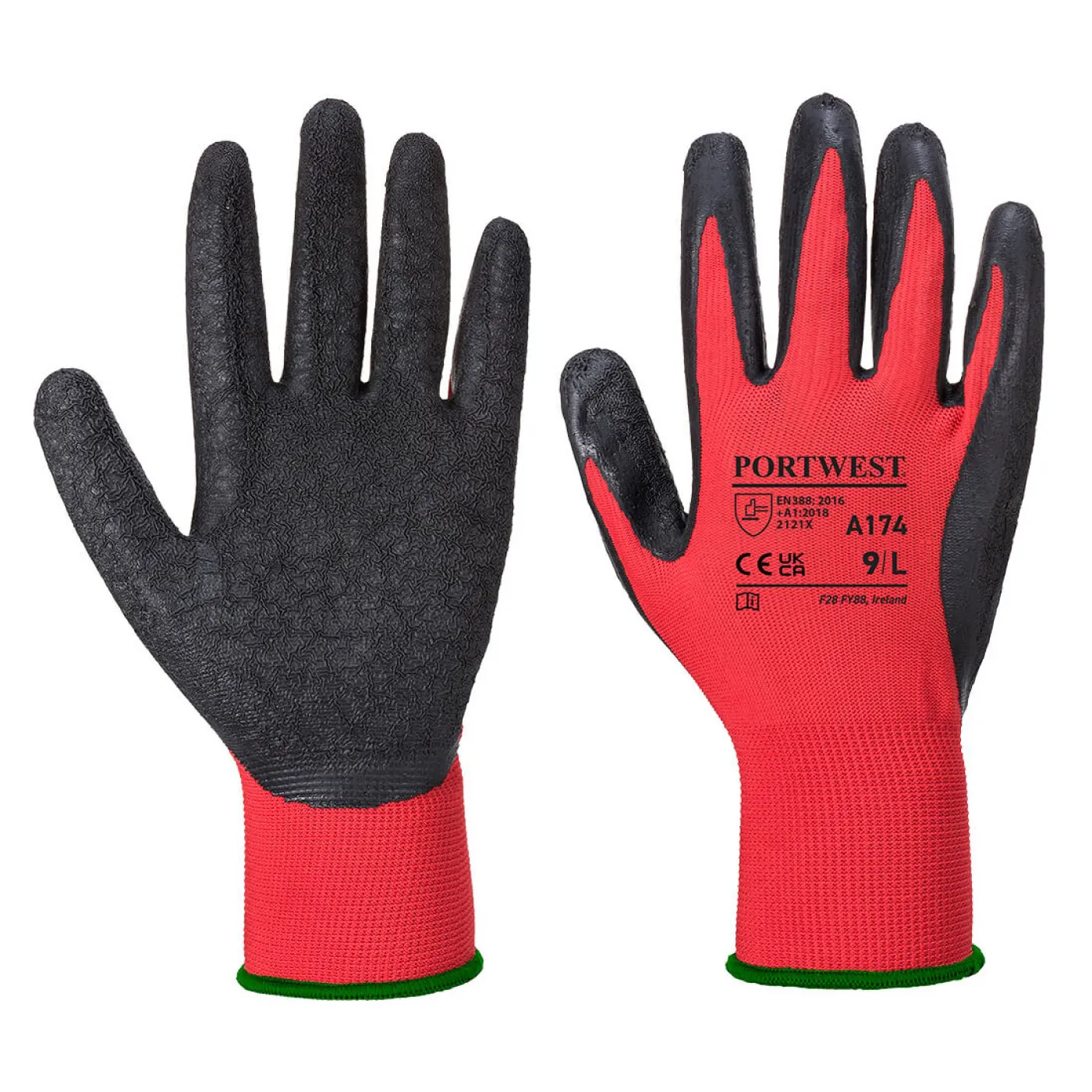 A174 - Mănuși Latex Flex Grip / Portwest / Mănuși de protecție din material textil impregnate