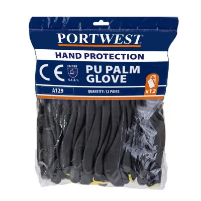 A129 - Mănuși PU Palm (480 buc.) / Portwest / Mănuși de protecție din material textil impregnate