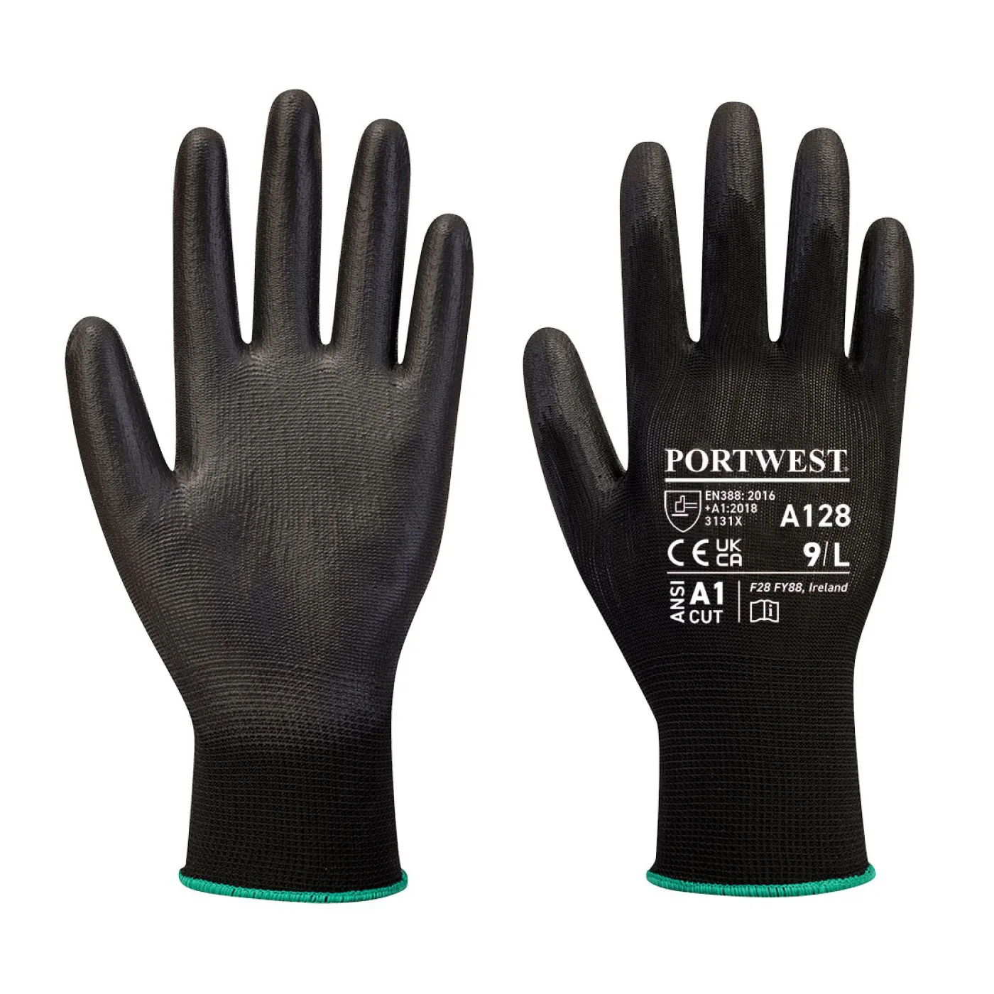 A128 - Mănuși PU Palm Glove Latex Free / Portwest / Mănuși de protecție din material textil impregnate