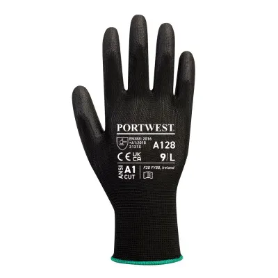 A128 - Mănuși PU Palm Glove Latex Free / Portwest / Mănuși de protecție din material textil impregnate