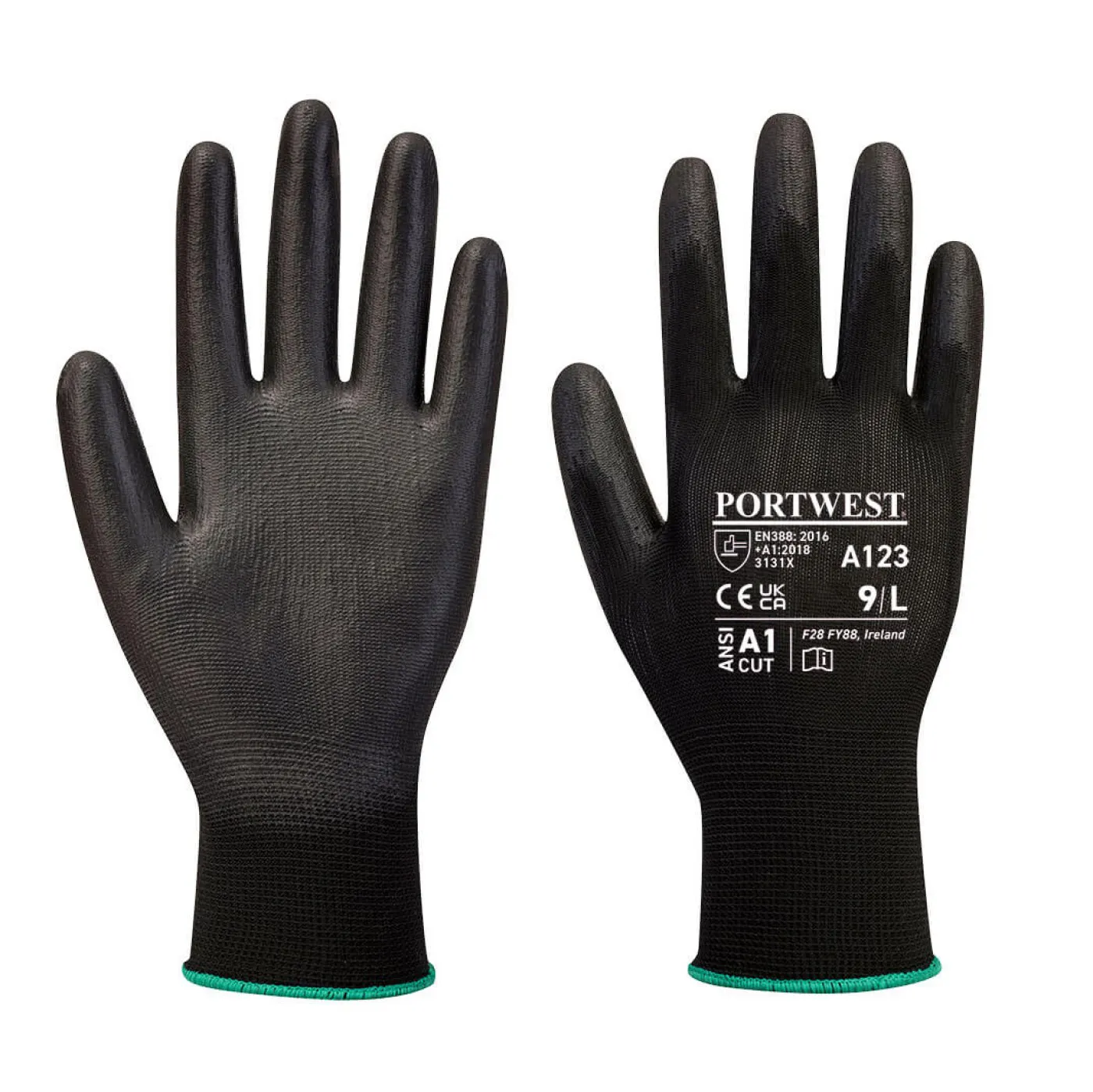 A123 - Mănuși PU Palm fără latex (144 per.) / Portwest / Mănuși de protecție din material textil impregnate