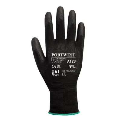 A123 - Mănuși PU Palm fără latex (144 per.) / Portwest / Mănuși de protecție din material textil impregnate