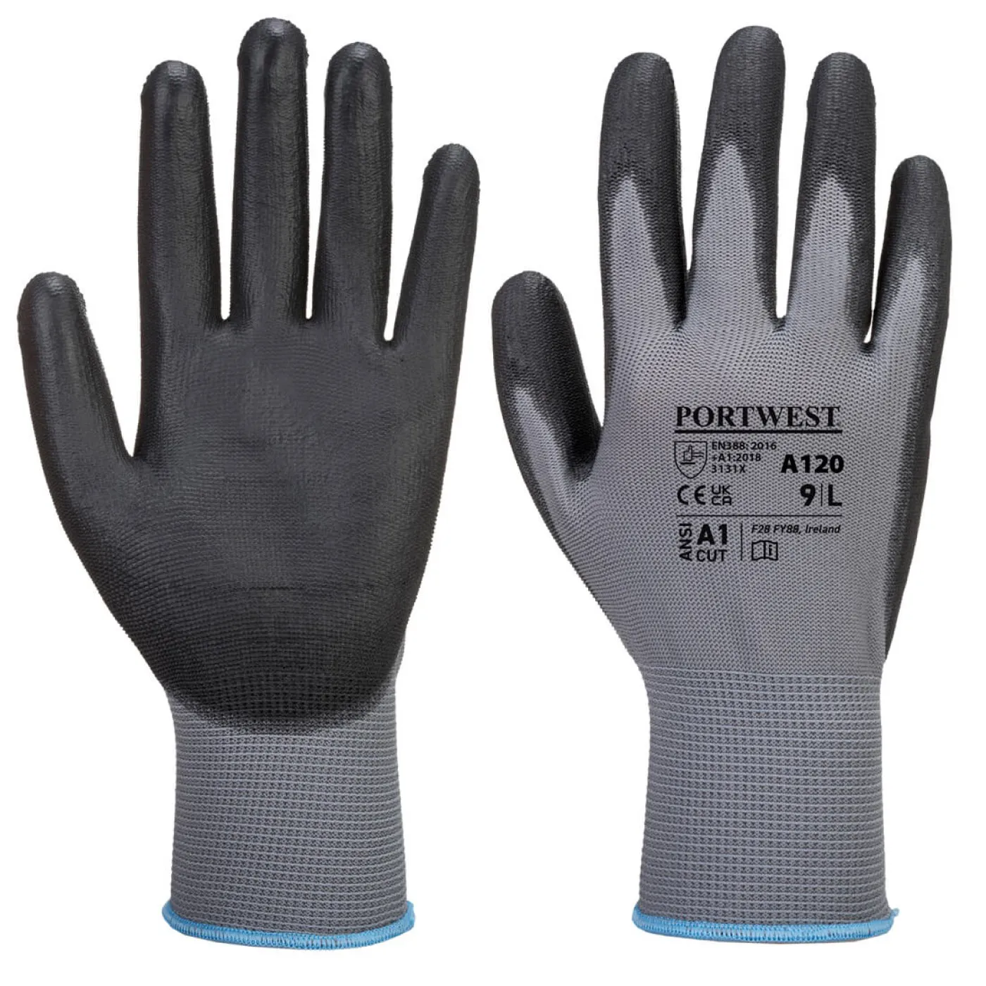 A120 - Mănuși PU Palm / Portwest / Mănuși de protecție din material textil impregnate