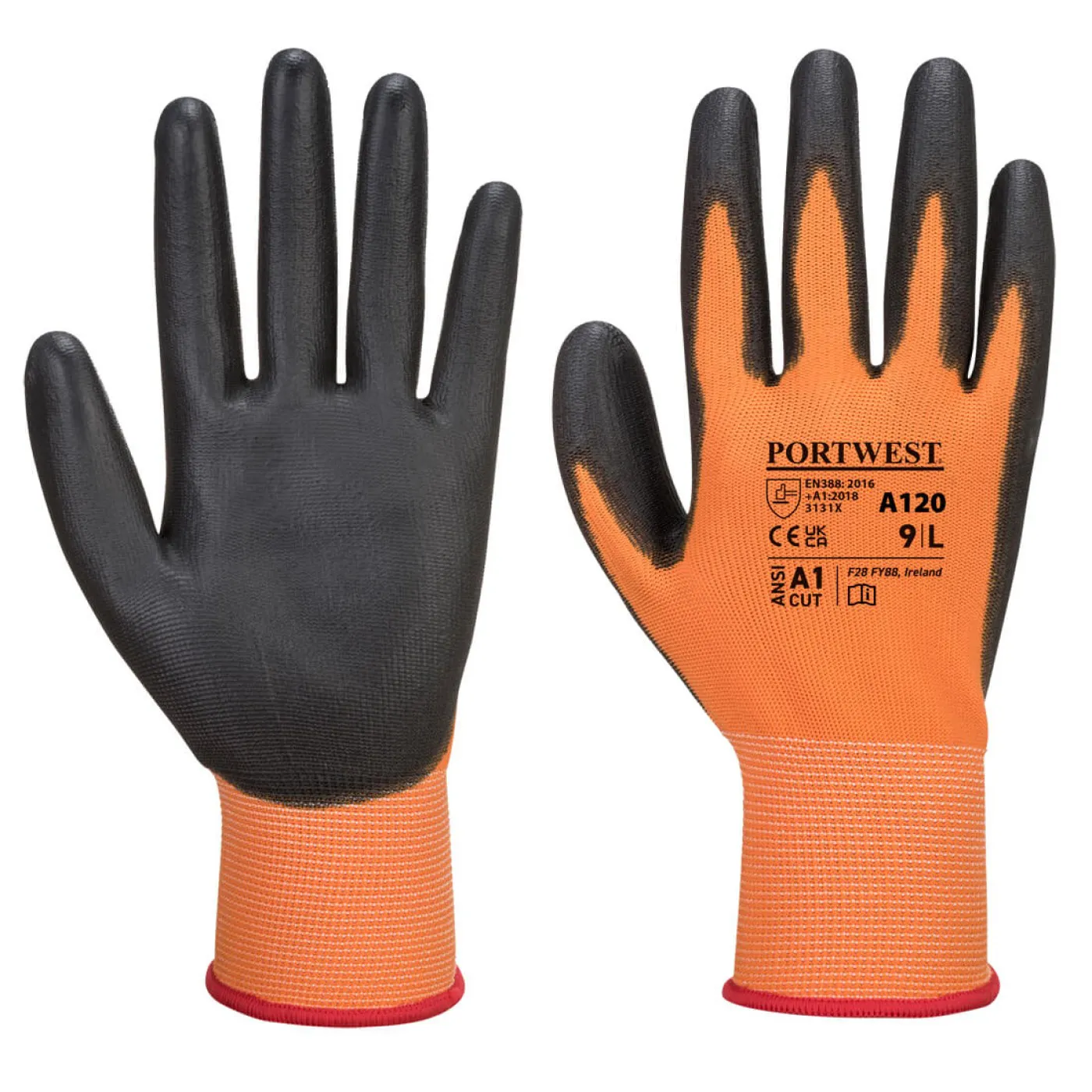 A120 - Mănuși PU Palm / Portwest / Mănuși de protecție din material textil impregnate
