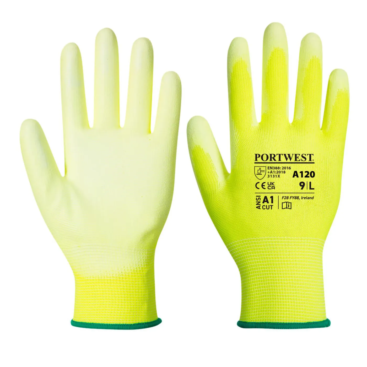 A120 - Mănuși PU Palm / Portwest / Mănuși de protecție din material textil impregnate