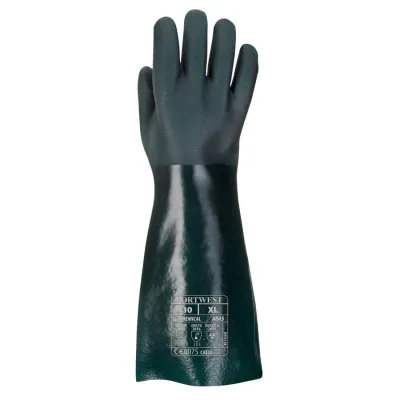 A845 - Mănuși Double Dippeddin PVC 45 cm / Portwest / Mănuși de protecție chimică