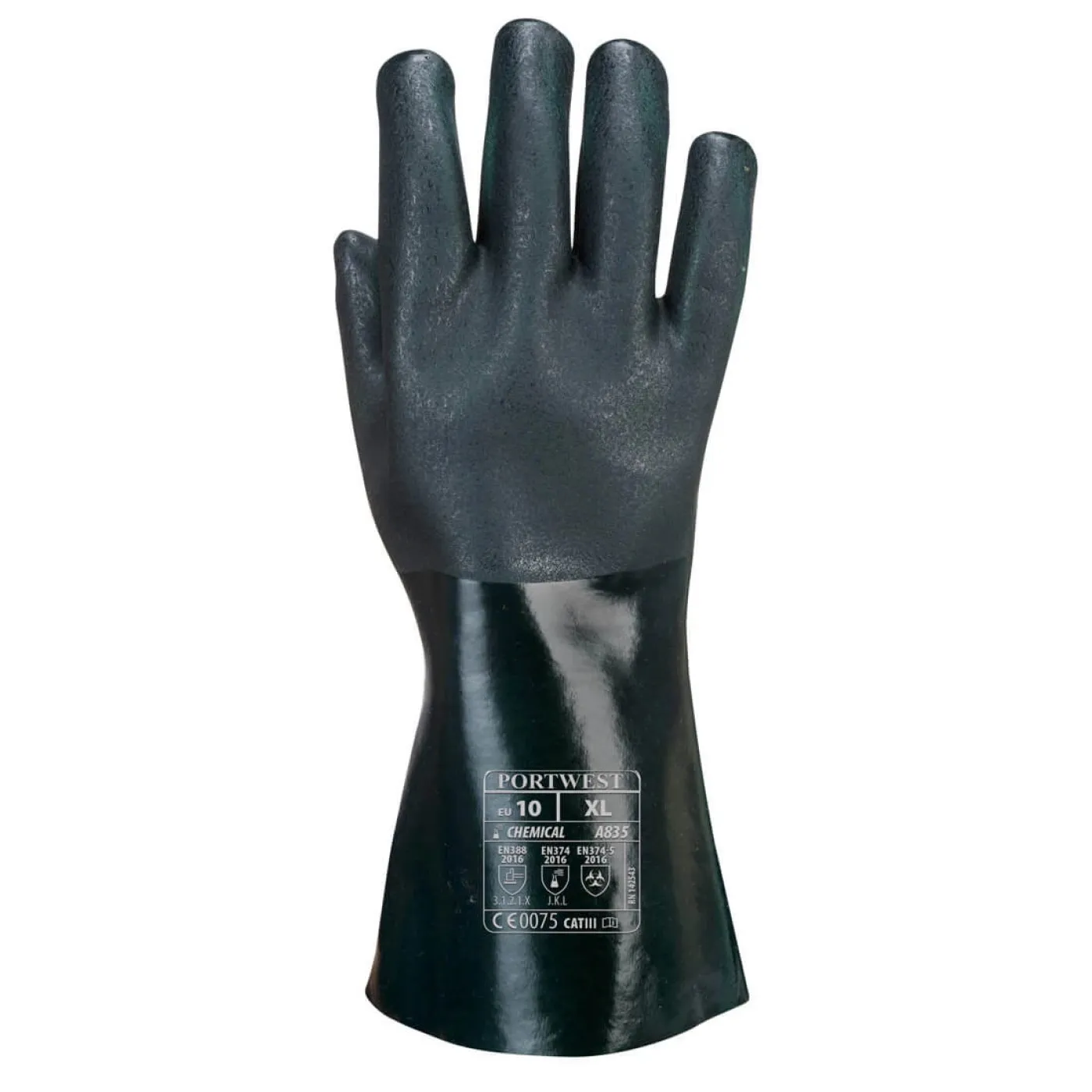 A835 - Mănuși Double Dipped din PVC 35 cm / Portwest / Mănuși de protecție chimică