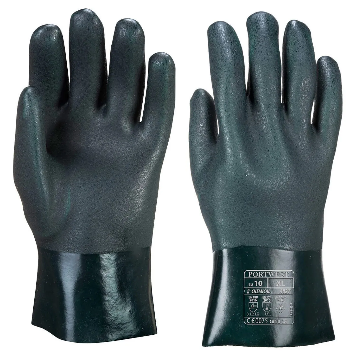 A827 - Mănuși Double Dippeddin PVC 27 cm / Portwest / Mănuși de protecție chimică
