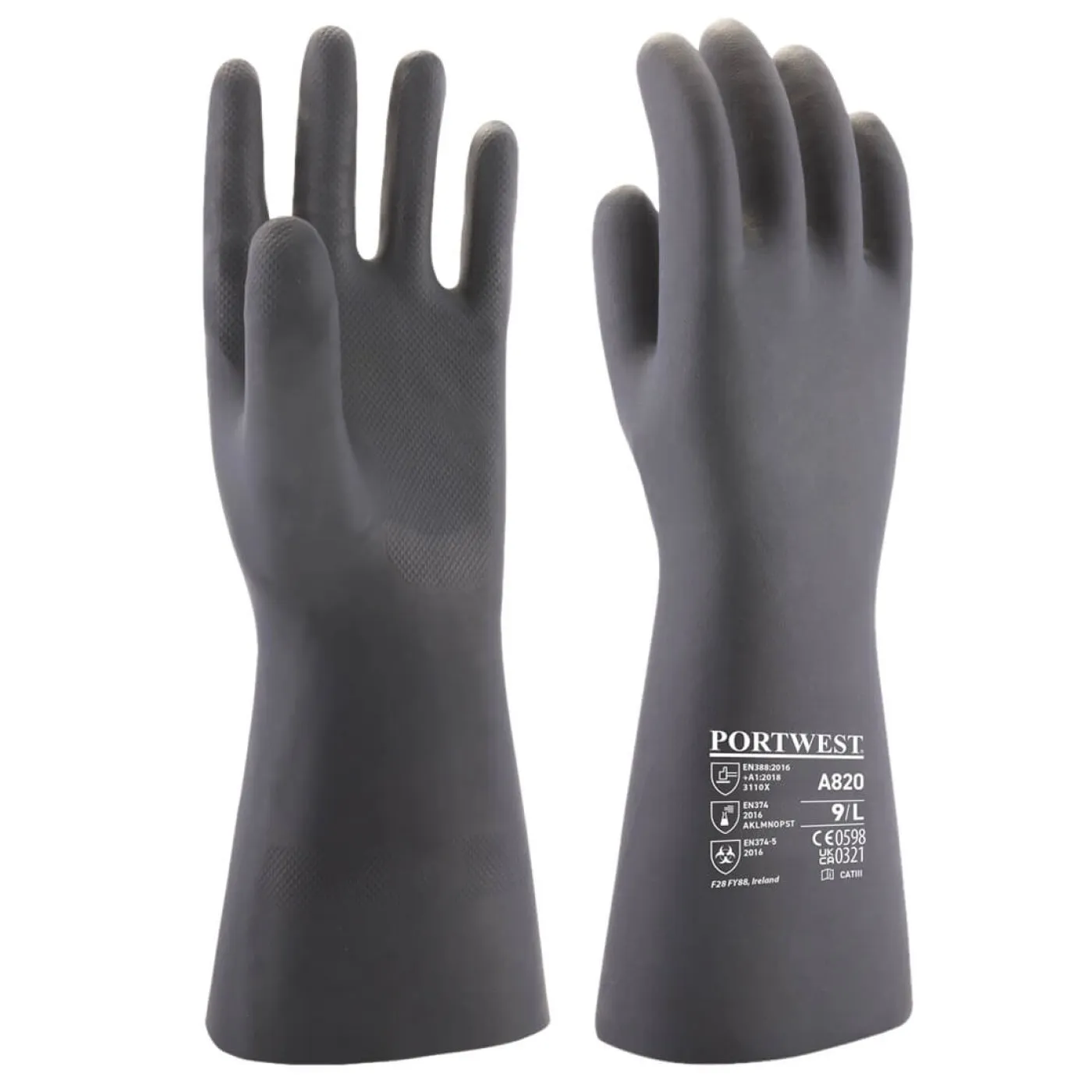 A820 - Mănuși de protecție chimică de Neopren / Portwest / Mănuși de protecție chimică