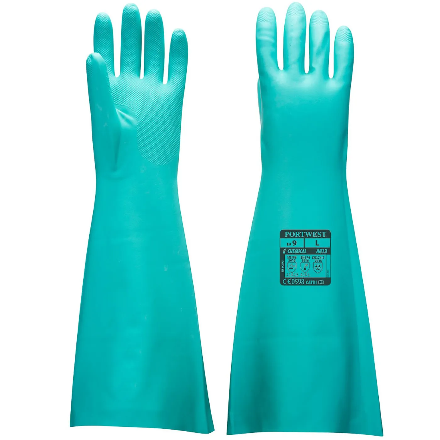 A813 - Mănuși Nitril extra lungi 48 cm / Portwest / Mănuși de protecție chimică