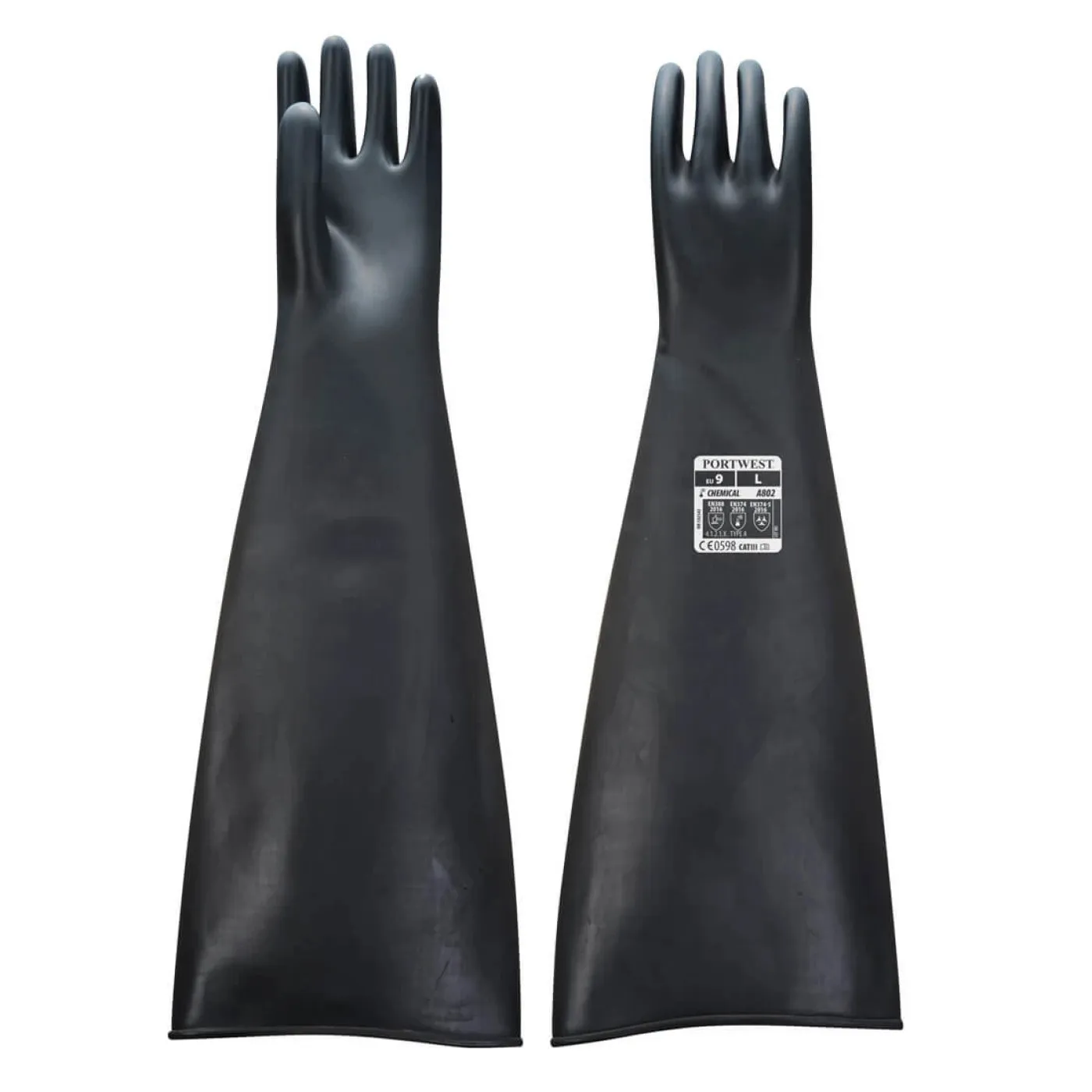 A802 - Mănuși Latex Cauciuc Heavyweight 44 cm / Portwest / Mănuși de protecție chimică