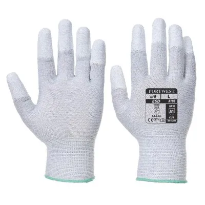 A198 - Mănuși antistatice PU Fingertip / Portwest / Mănuși de protecție antistatice ESD