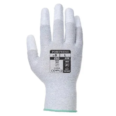 A198 - Mănuși antistatice PU Fingertip / Portwest / Mănuși de protecție antistatice ESD