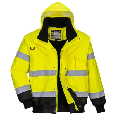 C465 - Jachetă HiVis Contrast Bomber 3-in-1 / Portwest / Jachete și geci