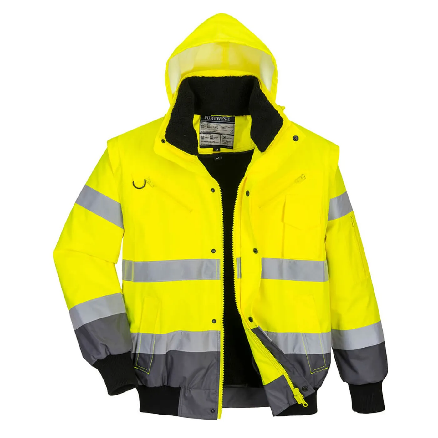 C465 - Jachetă HiVis Contrast Bomber 3-in-1 / Portwest / Jachete și geci