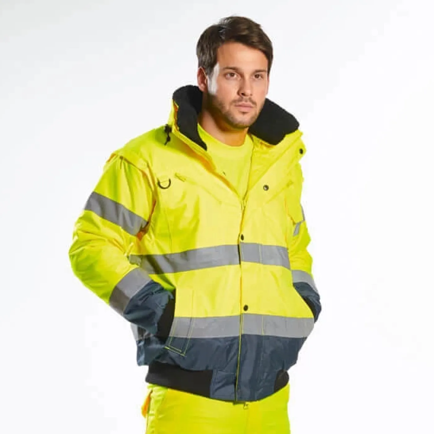 C465 - Jachetă HiVis Contrast Bomber 3-in-1 / Portwest / Jachete și geci