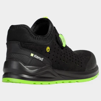Pantofi de protecție JETT S1PS ESD NEGRU/VERDE / Stenso / Încălțăminte de protecție S1PS