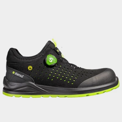 Pantofi de protecție JETT S1PS ESD NEGRU/VERDE / Stenso / Încălțăminte de protecție S1PS