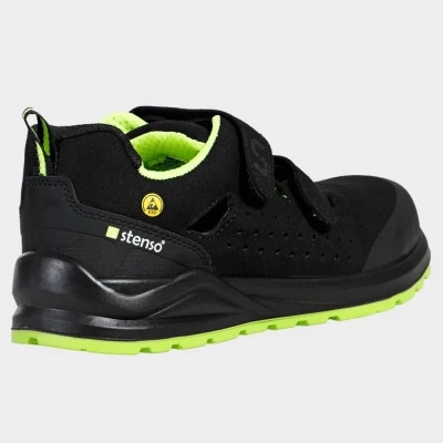 Sandale de lucru JETT S1PS ESD NEGRU/VERDE / Stenso / Încălțăminte de protecție S1PS