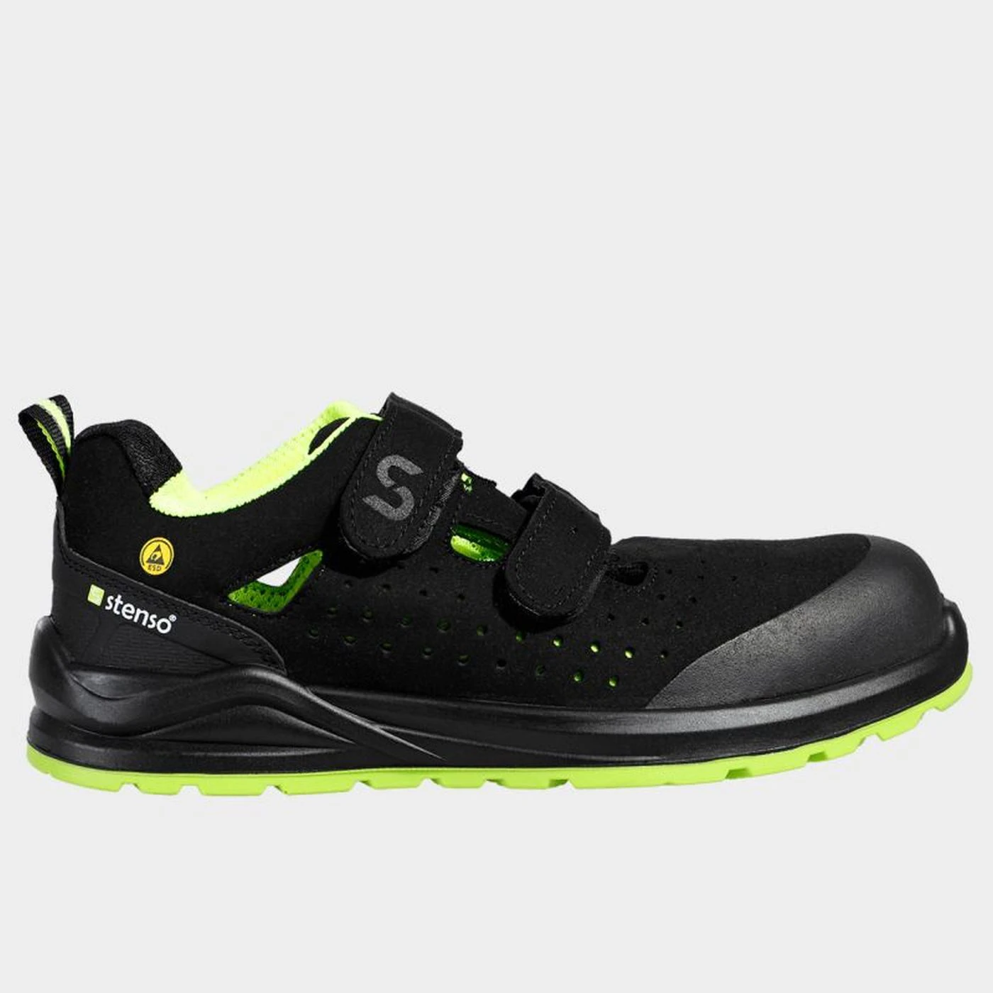 Sandale de lucru JETT S1PS ESD NEGRU/VERDE / Stenso / Încălțăminte de protecție S1PS