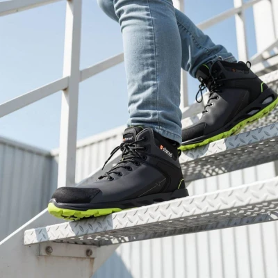 Bocanci de protecție RULER S3S SR GREY/GREEN / Stenso / Încălțăminte de protecție S3S