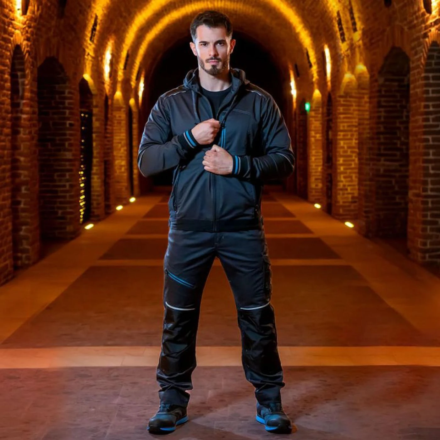 Jachetă de lucru REVOLT 4STRETCH GRI/NEGRU/PETROL / Stenso / Jachete și geci