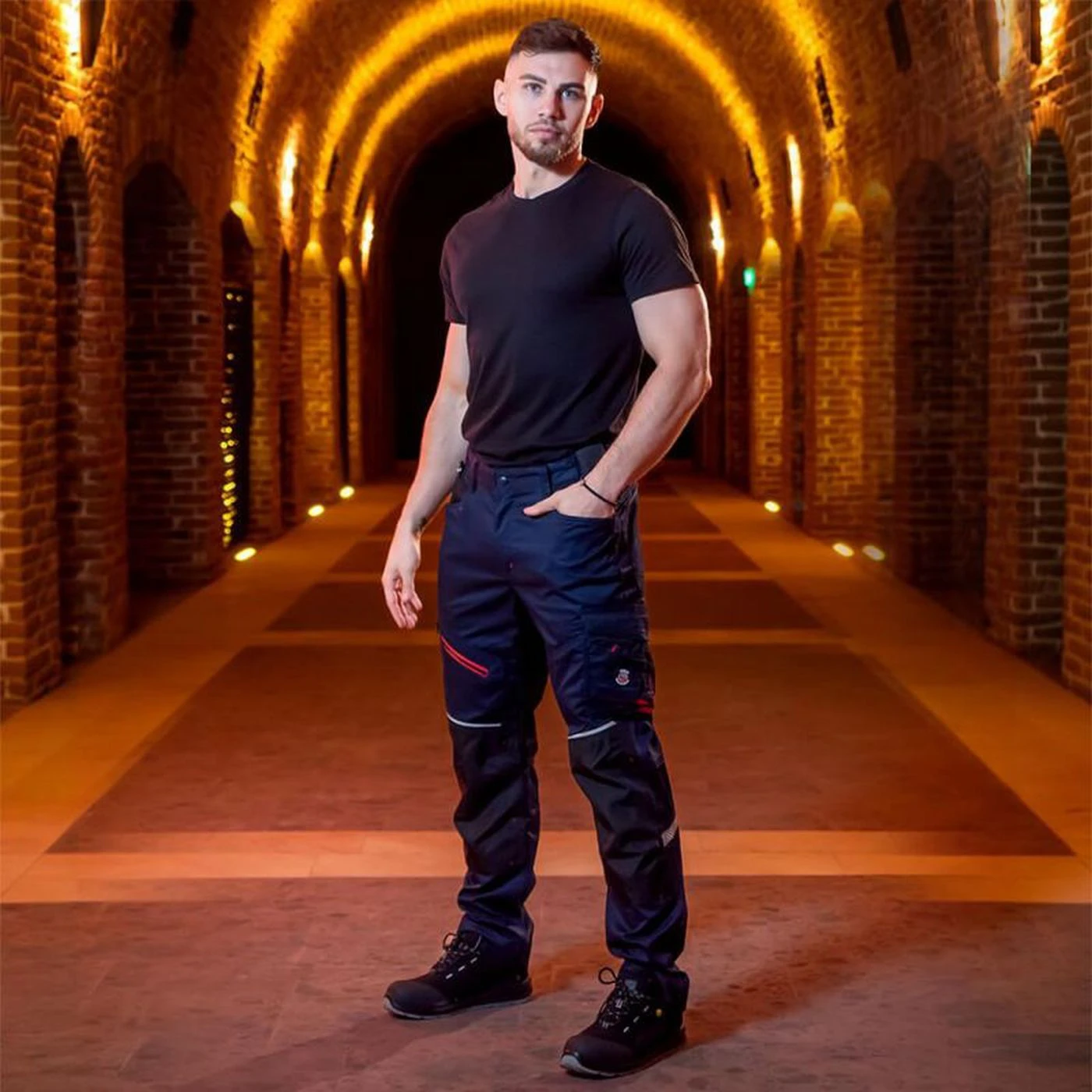 Pantaloni de lucru REVOLT 4STRETCH ALBASTRU MARIN/NEGRU / Stenso / Pantaloni, salopete, colanți