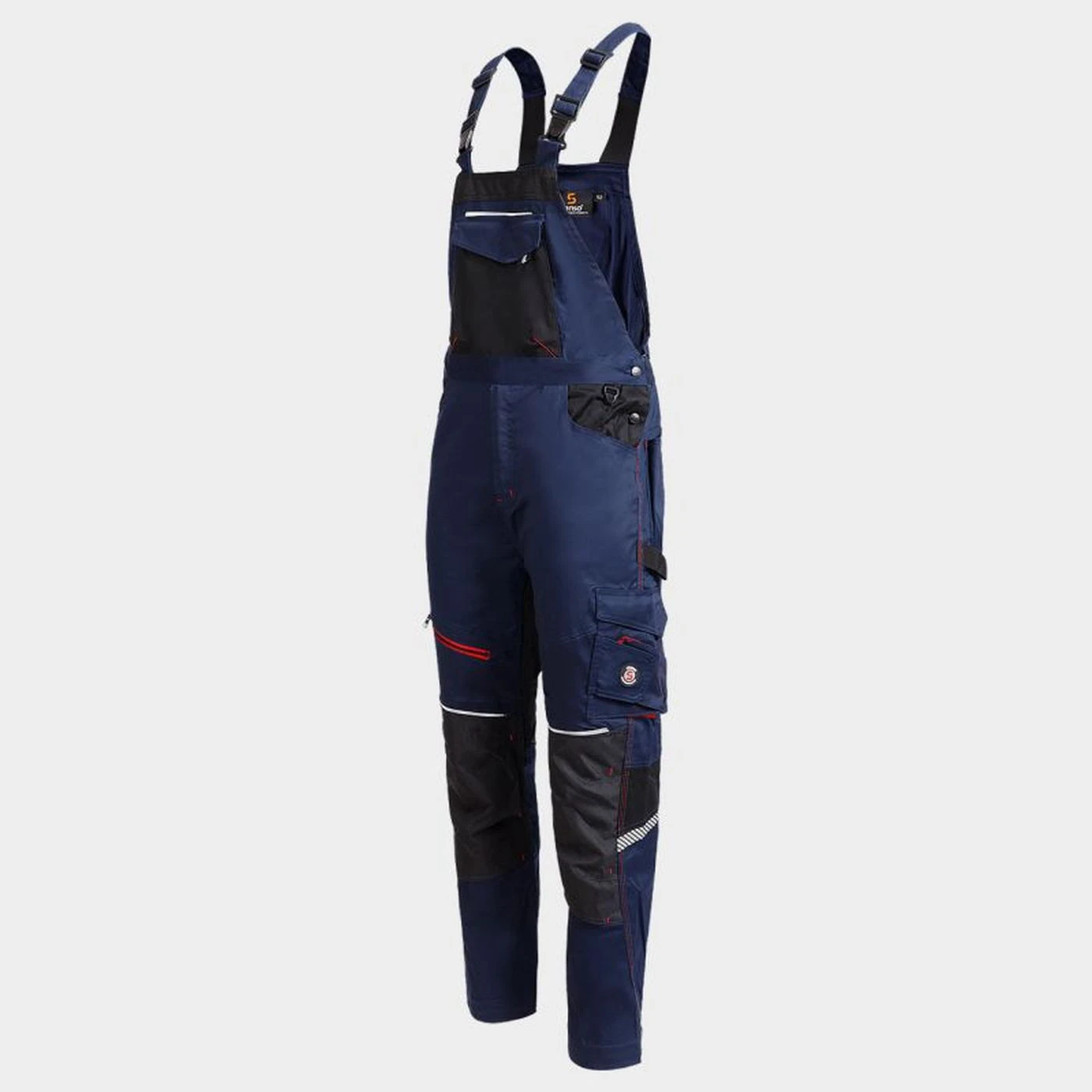 Salopetă de lucru REVOLT 4STRETCH DARK BLUE/BLACK/RED / Stenso / Pantaloni, salopete, colanți