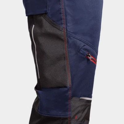 Salopetă de lucru REVOLT 4STRETCH DARK BLUE/BLACK/RED / Stenso / Pantaloni, salopete, colanți