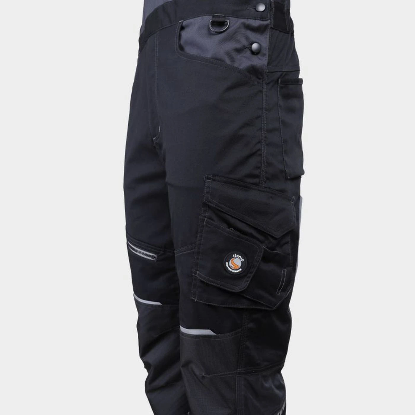 Salopetă de lucru REVOLT 4STRETCH NEGRU/GRI ÎNCHIS/GRI / Stenso / Pantaloni, salopete, colanți