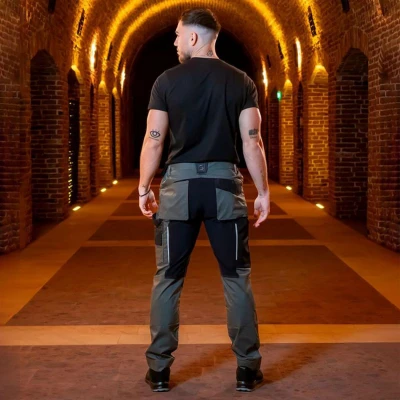 Pantaloni de lucru REVOLT LIGHT STRETCH GREEN / Stenso / Pantaloni, salopete, colanți