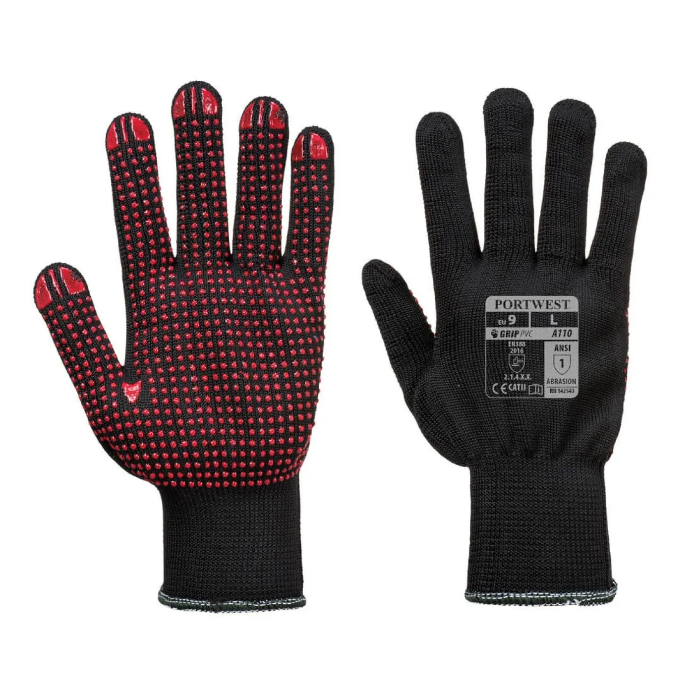 A110 - Mănuși Nylon Polka Dot / Portwest / Mănuși de protecție din material textil impregnate