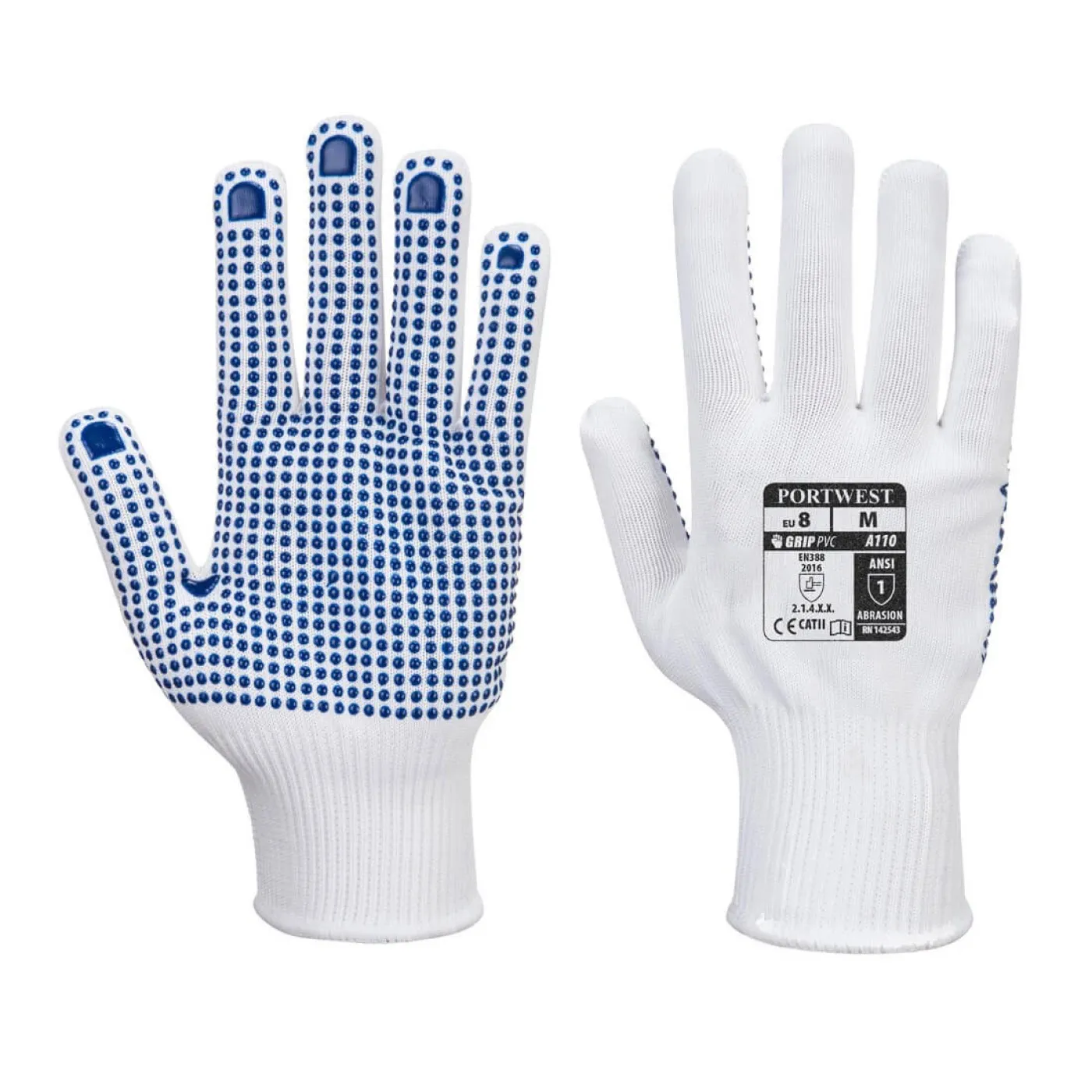 A110 - Mănuși Nylon Polka Dot / Portwest / Mănuși de protecție din material textil impregnate
