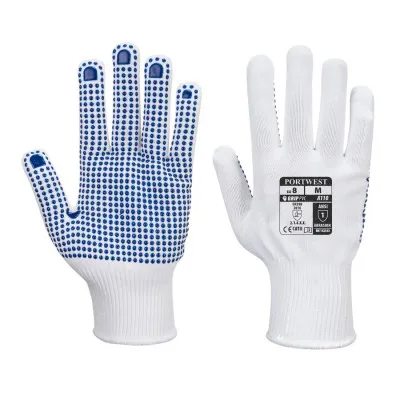 A110 - Mănuși Nylon Polka Dot / Portwest / Mănuși de protecție din material textil impregnate